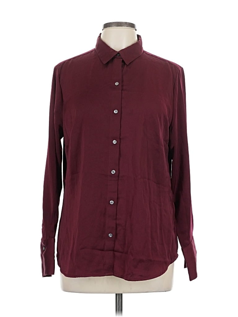 Banana Republic Factory Store Long Sleeve Blouse In Burgundy