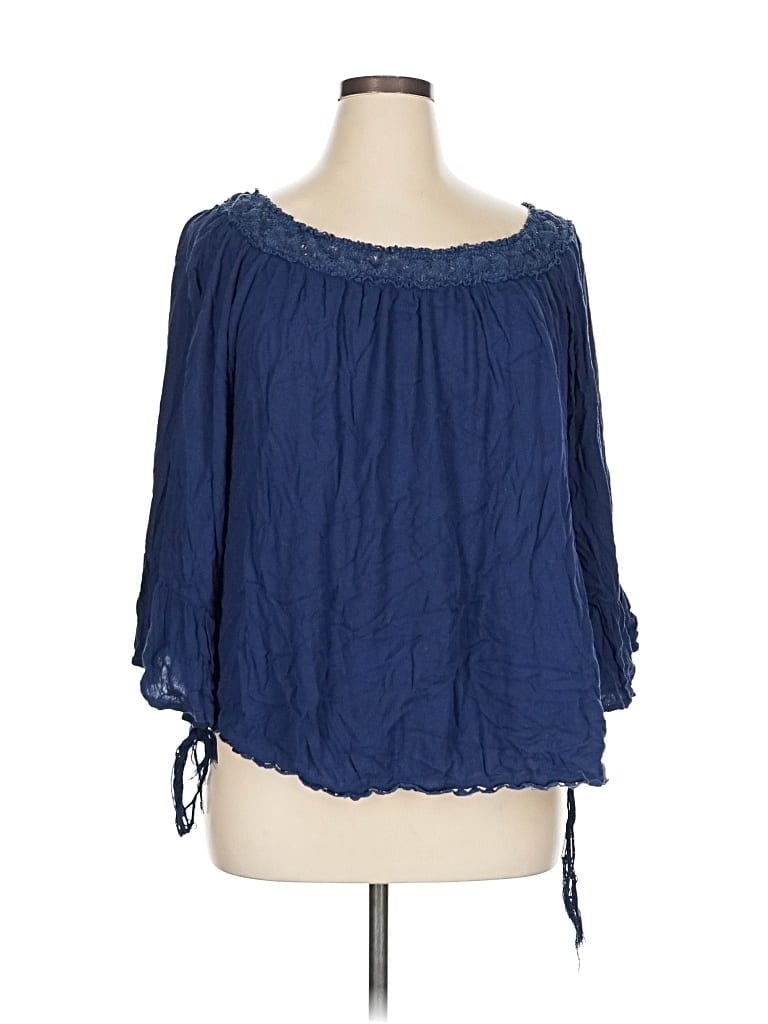 Pre-owned Westport 3/4 Sleeve Blouse In Blue