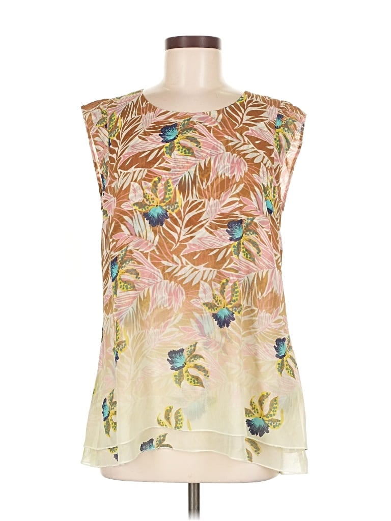 Pre-owned Cabi Sleeveless Blouse In White