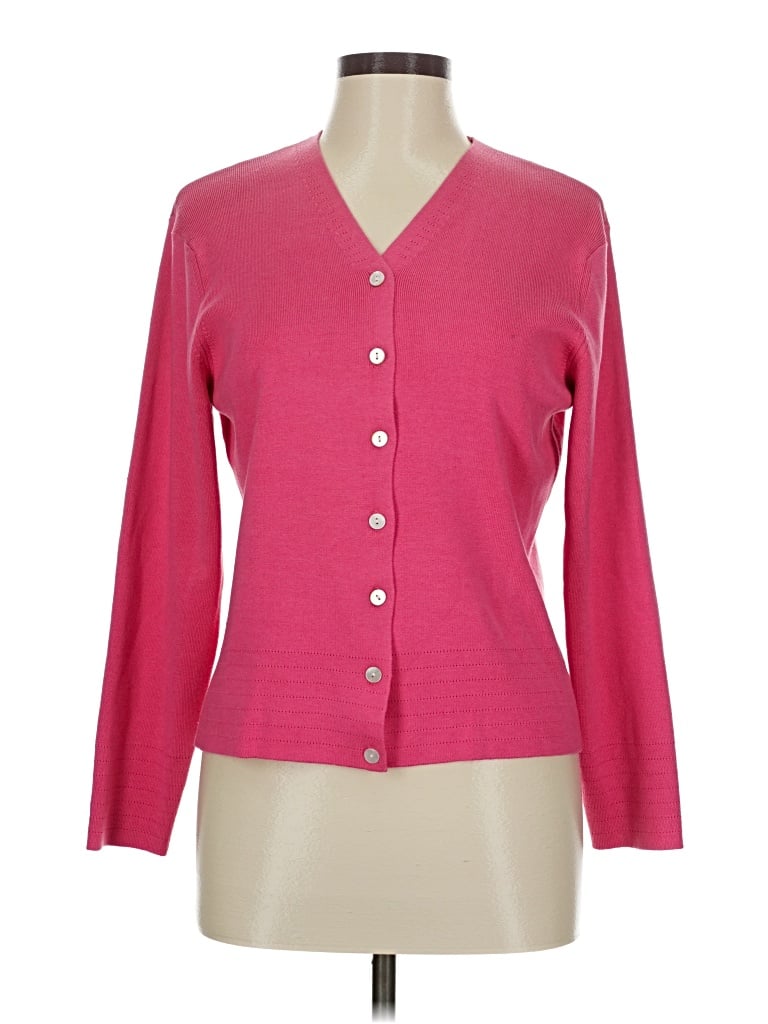 Pre-owned Talbots Silk Cardigan Sweater In Pink
