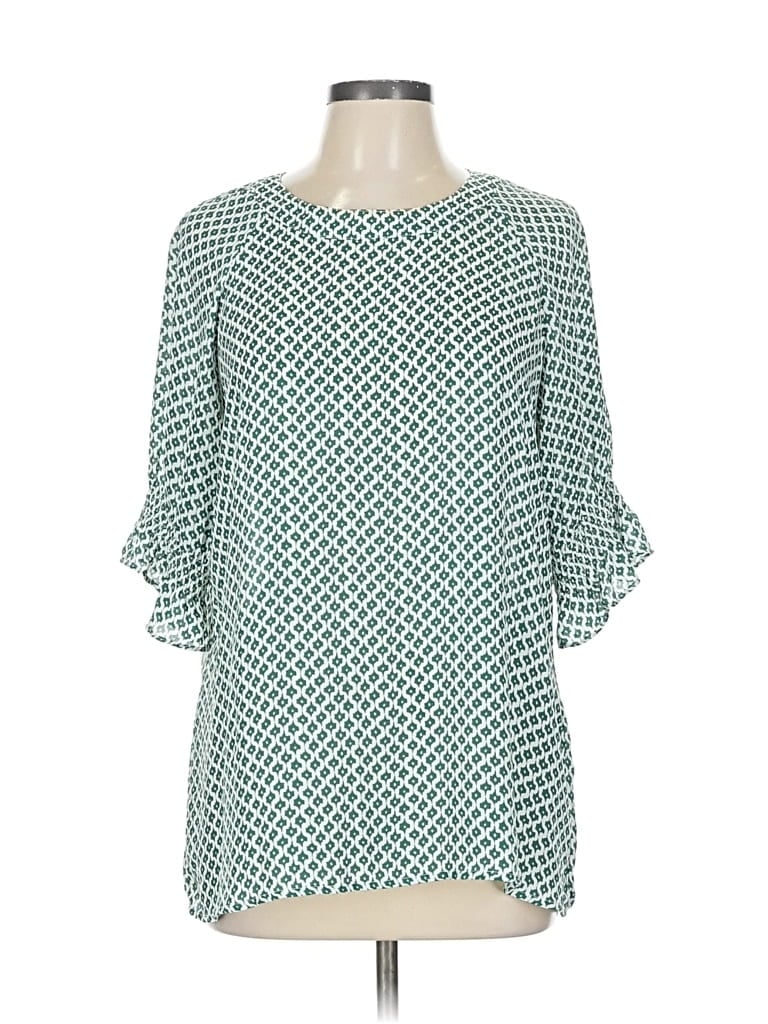 Pre-owned Banana Republic Factory Store 3/4 Sleeve Blouse In Blue