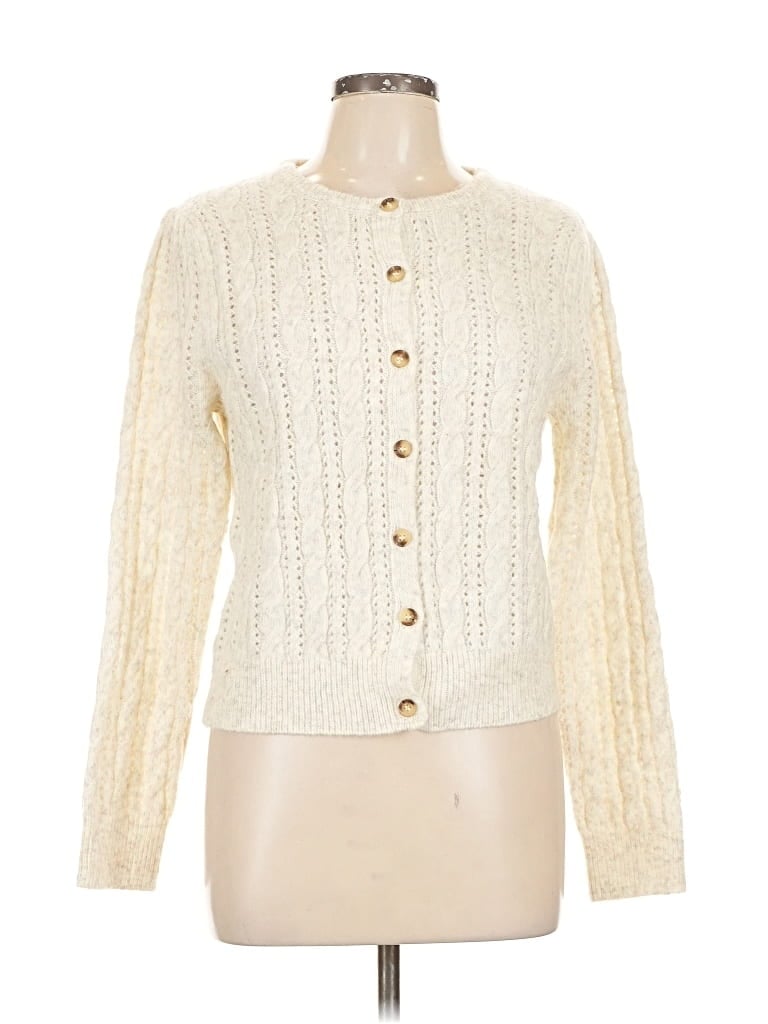 Pre-owned Mng Cardigan Sweater In White
