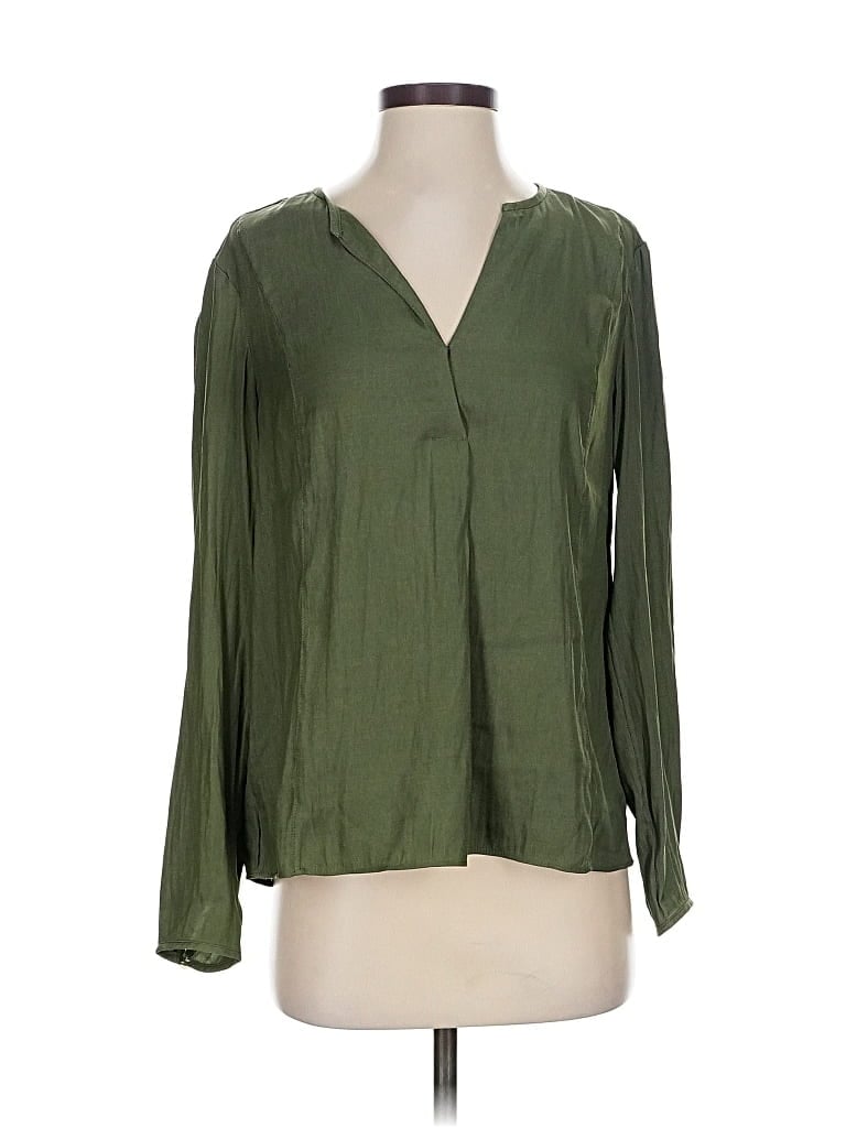 Pre-owned Banana Republic Long Sleeve Blouse In Green