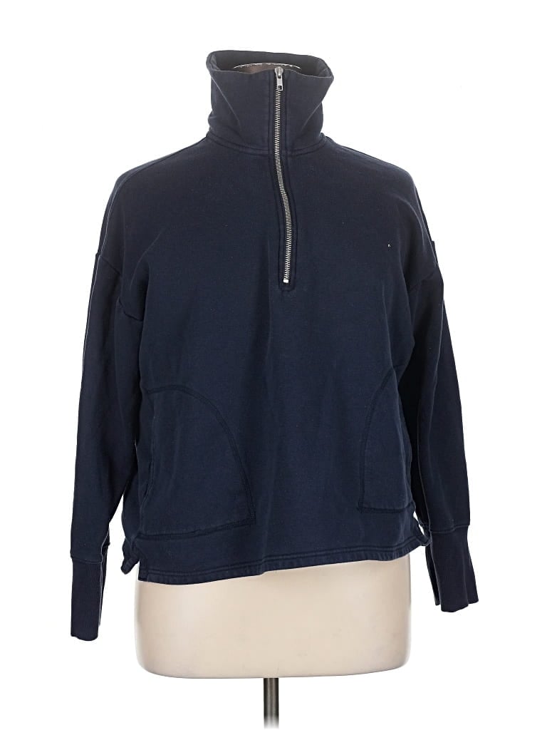 Pre-owned Free Assembly Turtleneck Sweater In Blue