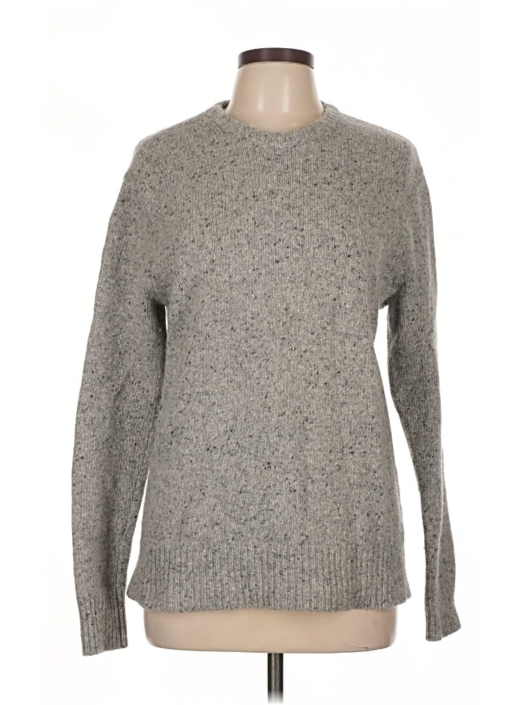Pre-owned Madewell Wool Pullover Sweater In Gray