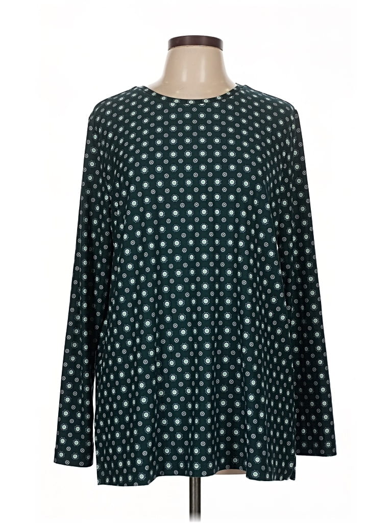 Pre-owned Lands' End Long Sleeve T-shirt In Blue