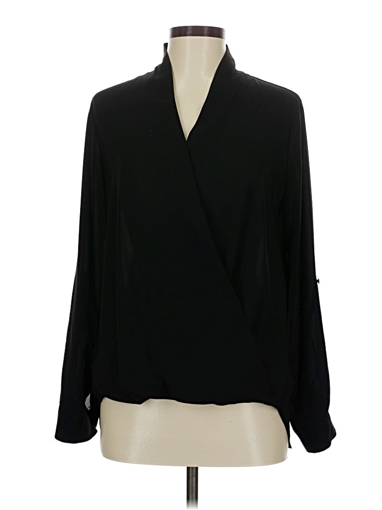 Pre-owned Pleione Long Sleeve Blouse In Black