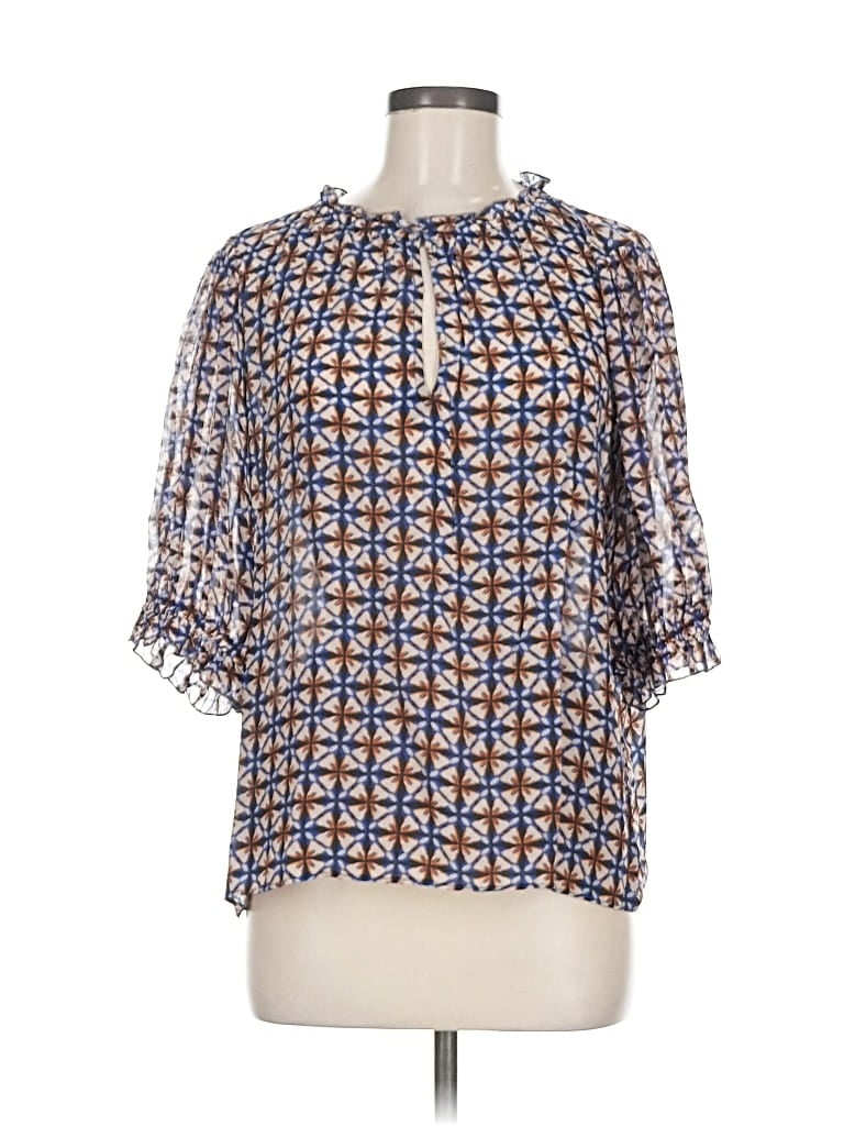 Pre-owned Velvet By Graham & Spencer 3/4 Sleeve Blouse In Blue