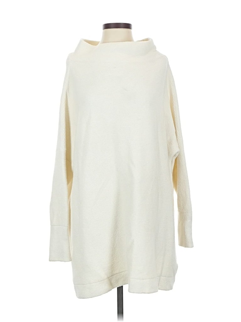 Pre-owned Free People Turtleneck Sweater In White