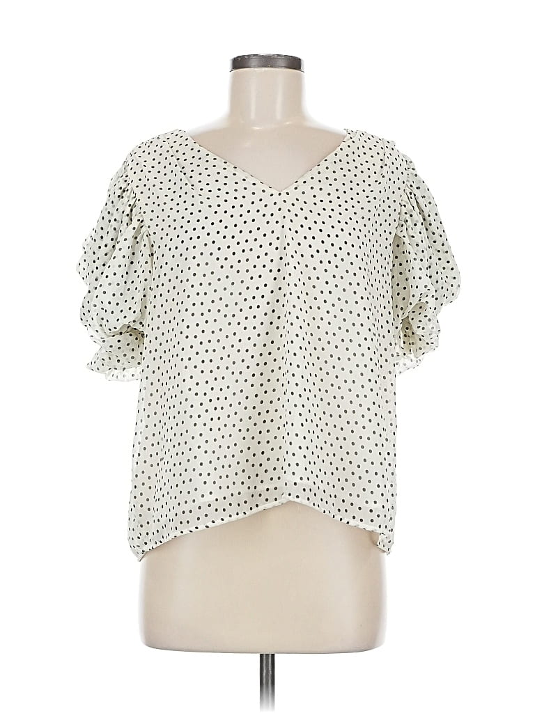 Pre-owned Express Short Sleeve Blouse In White