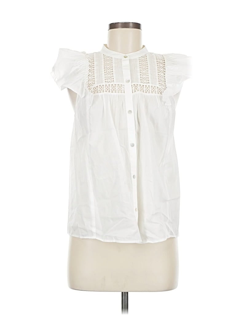 Pre-owned Rails Short Sleeve Blouse In White