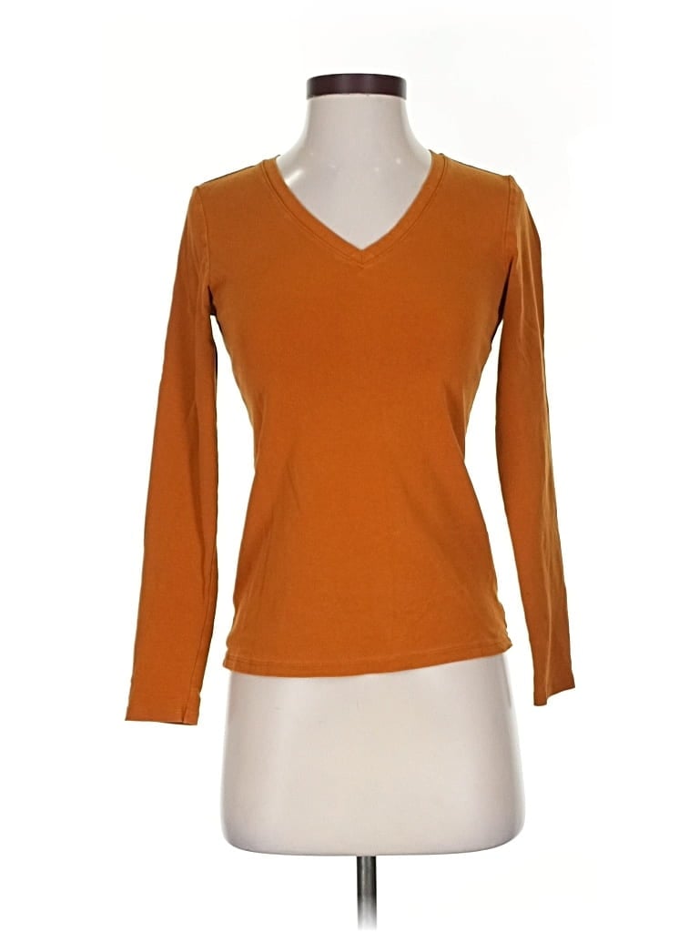 Pre-owned Uniqlo 3/4 Sleeve T-shirt In Orange