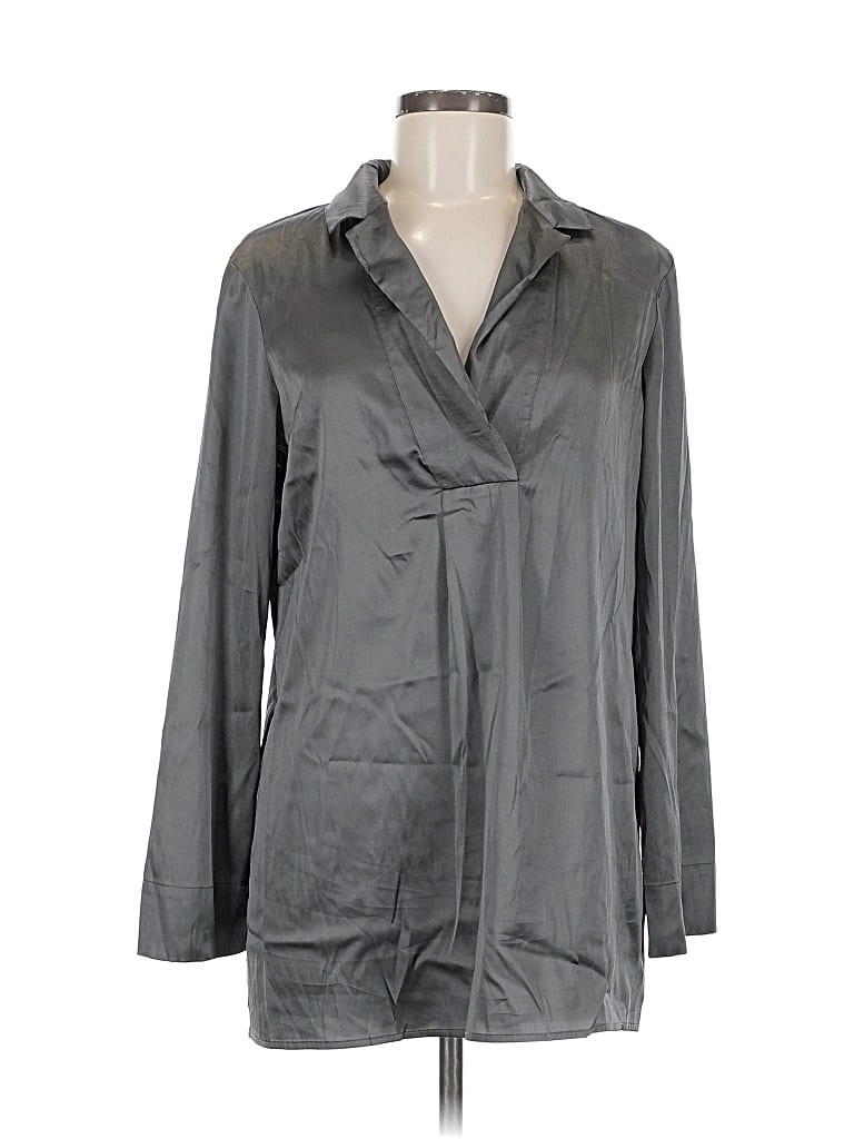 Pre-owned Additions By Chico's Long Sleeve Blouse In Gray