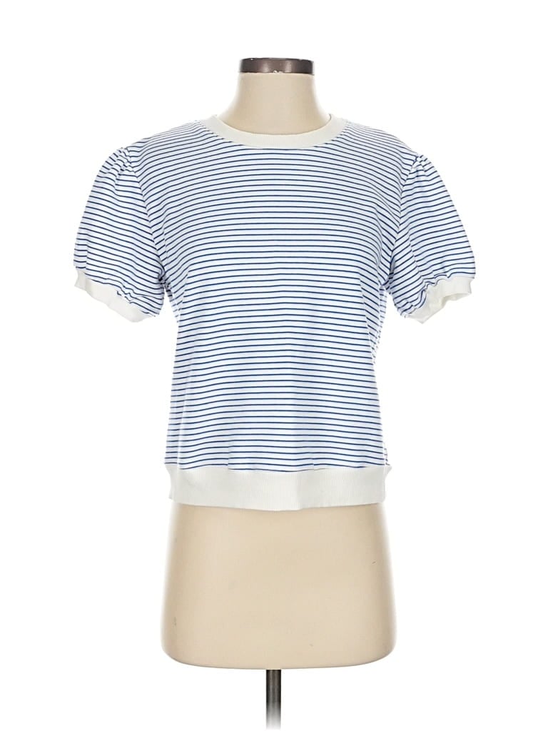 Pre-owned English Factory Short Sleeve Top Blue Crew Neck Tops