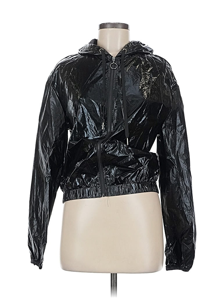 Material Girl Windbreaker Jacket In Black