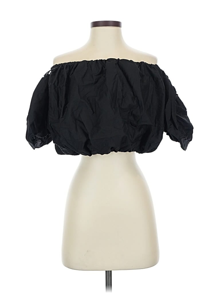 Pre-owned Haute Monde 3/4 Sleeve Blouse In Black