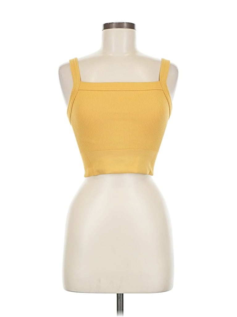 Pre-owned Ypb Tank Top Yellow Strapless Neckline Tops