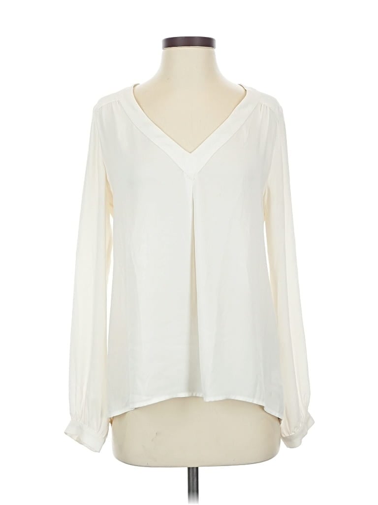 Pre-owned Banana Republic Long Sleeve Blouse In White