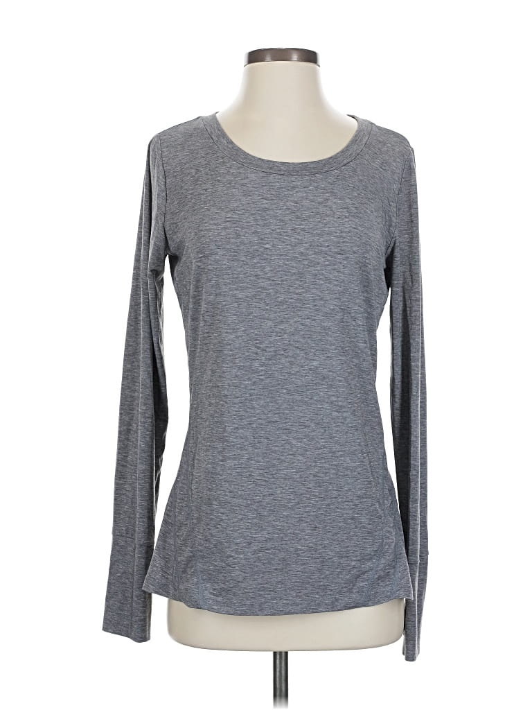 Pre-owned Gap Fit Long Sleeve T-shirt In Gray