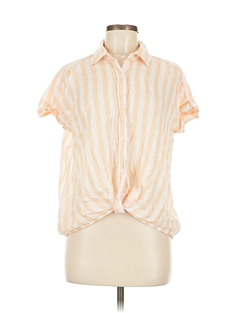 Pre-owned Lola River Short Sleeve Blouse In Orange