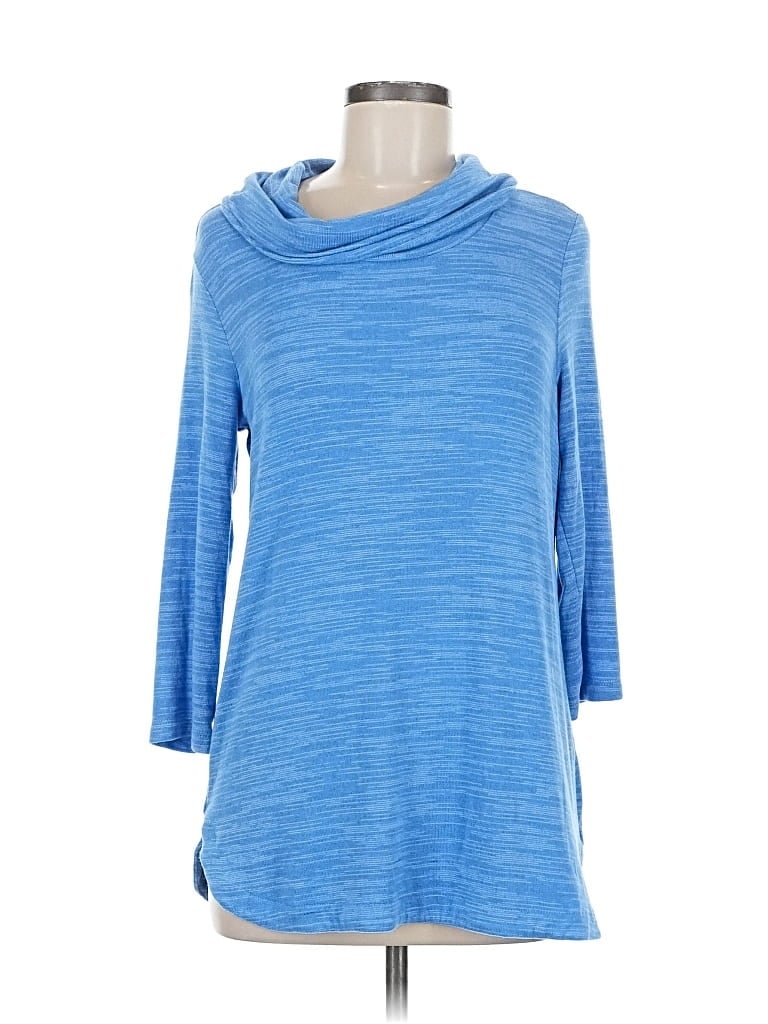 Pre-owned Croft & Barrow 3/4 Sleeve T-shirt In Blue