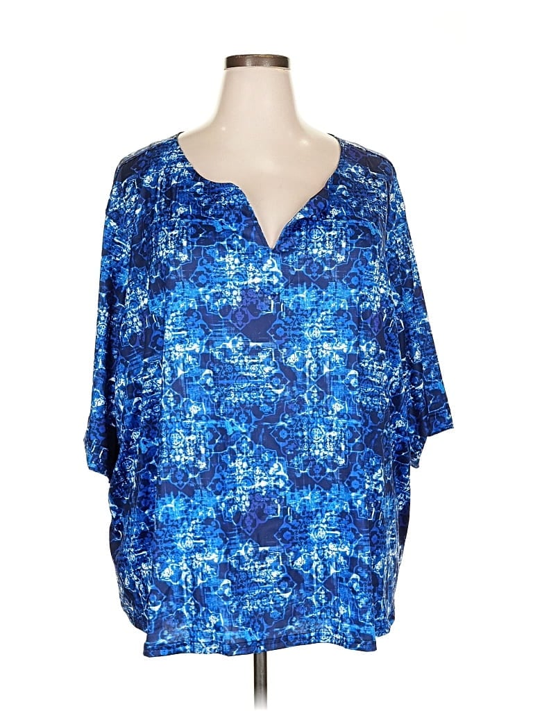 Pre-owned Swimsuits For All 3/4 Sleeve T-shirt In Blue