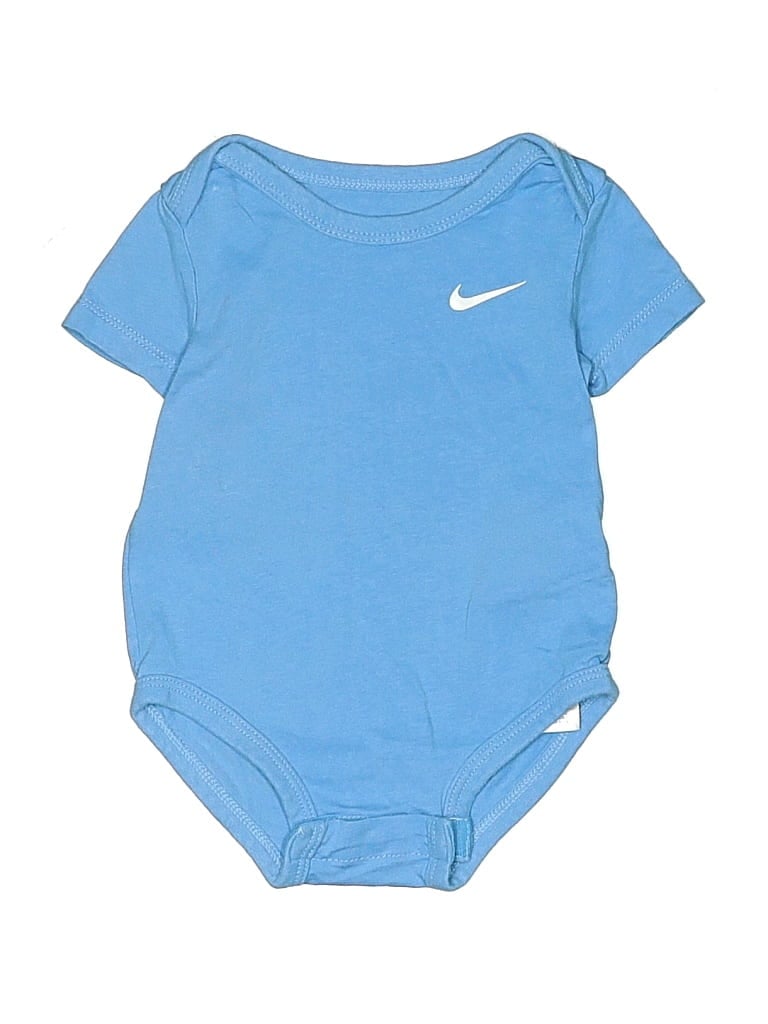 Pre-owned Nike Babies' Short Sleeve Onesie In Blue