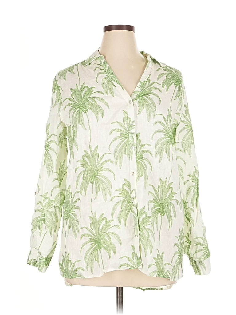 Pre-owned Tahari 3/4 Sleeve Blouse In Green