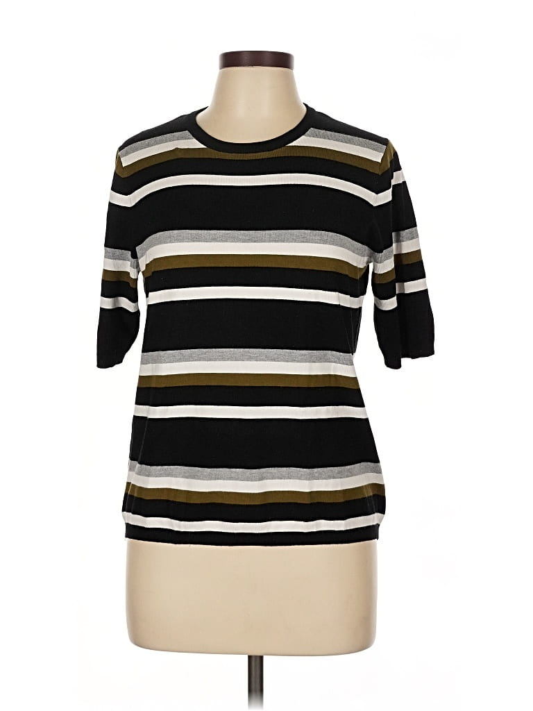 Pre-owned Premise Short Sleeve Top Black Boatneck Tops