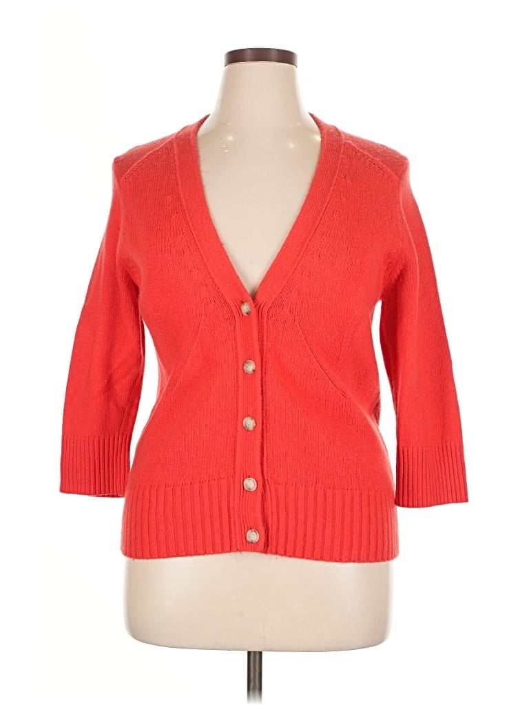 Pre-owned Ann Taylor Cardigan Sweater In Red