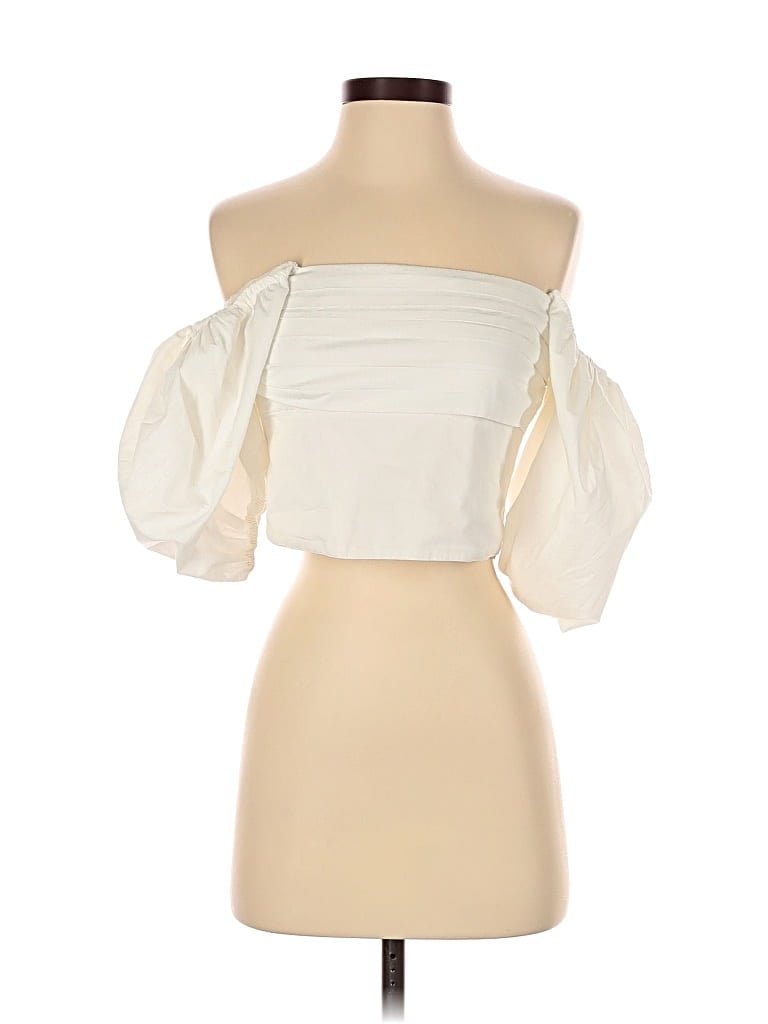 Pre-owned Abercrombie & Fitch 3/4 Sleeve Blouse In White