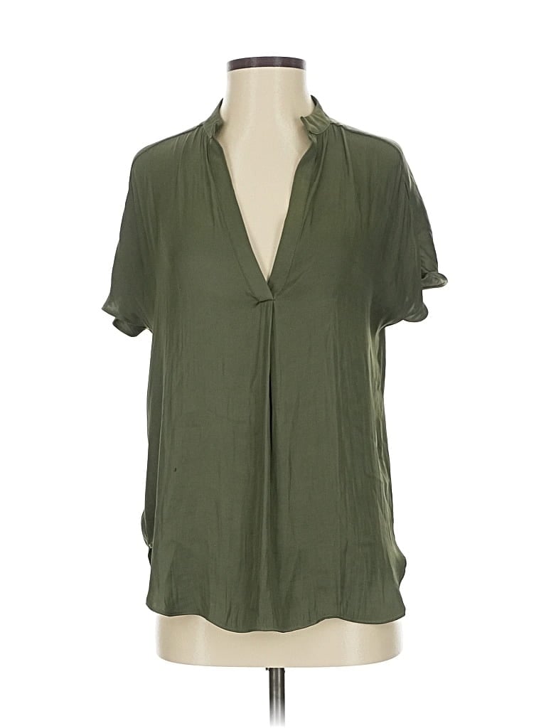 Pre-owned Reset Short Sleeve Blouse In Green
