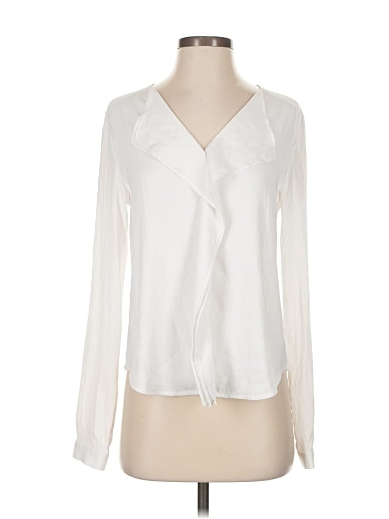 Pre-owned Calvin Klein Long Sleeve Blouse In White