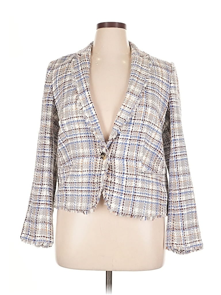 Pre-owned Ann Taylor Blazer Jacket In Blue