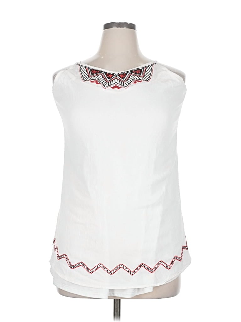 Pre-owned Lulus Sleeveless Blouse In White
