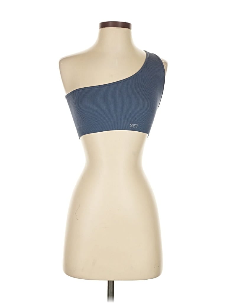 Pre-owned Set Active Tank Top Tan One Shoulder Neckline Tops In Brown