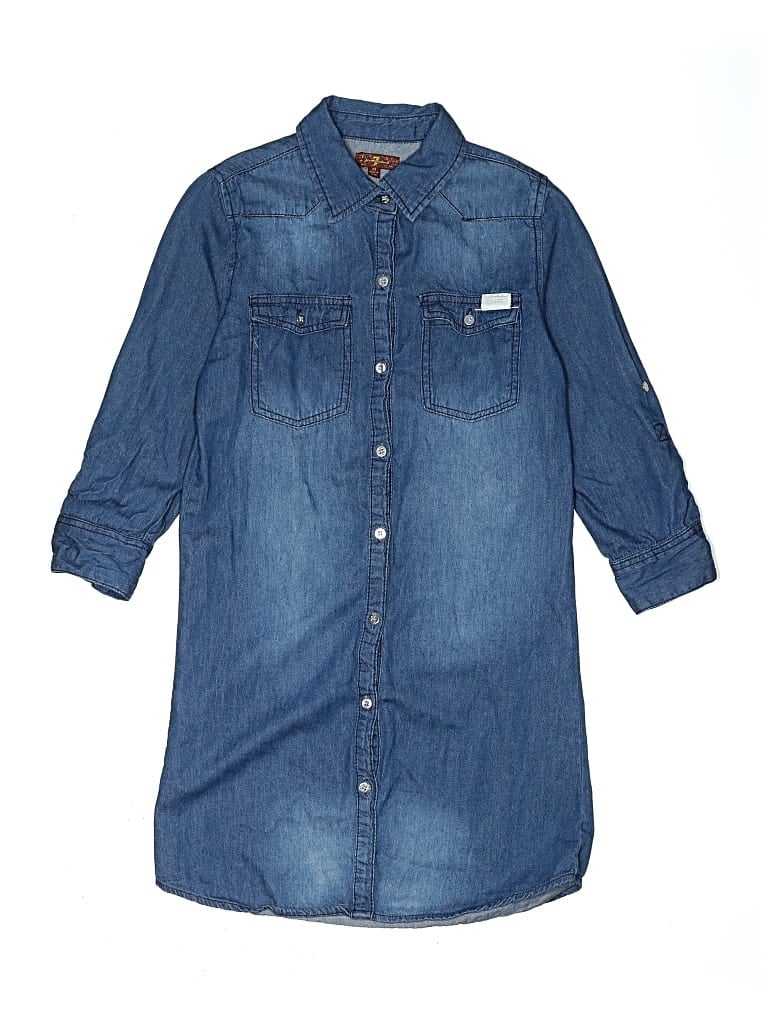 Pre-owned 7 For All Mankind Kids' Dress In Blue
