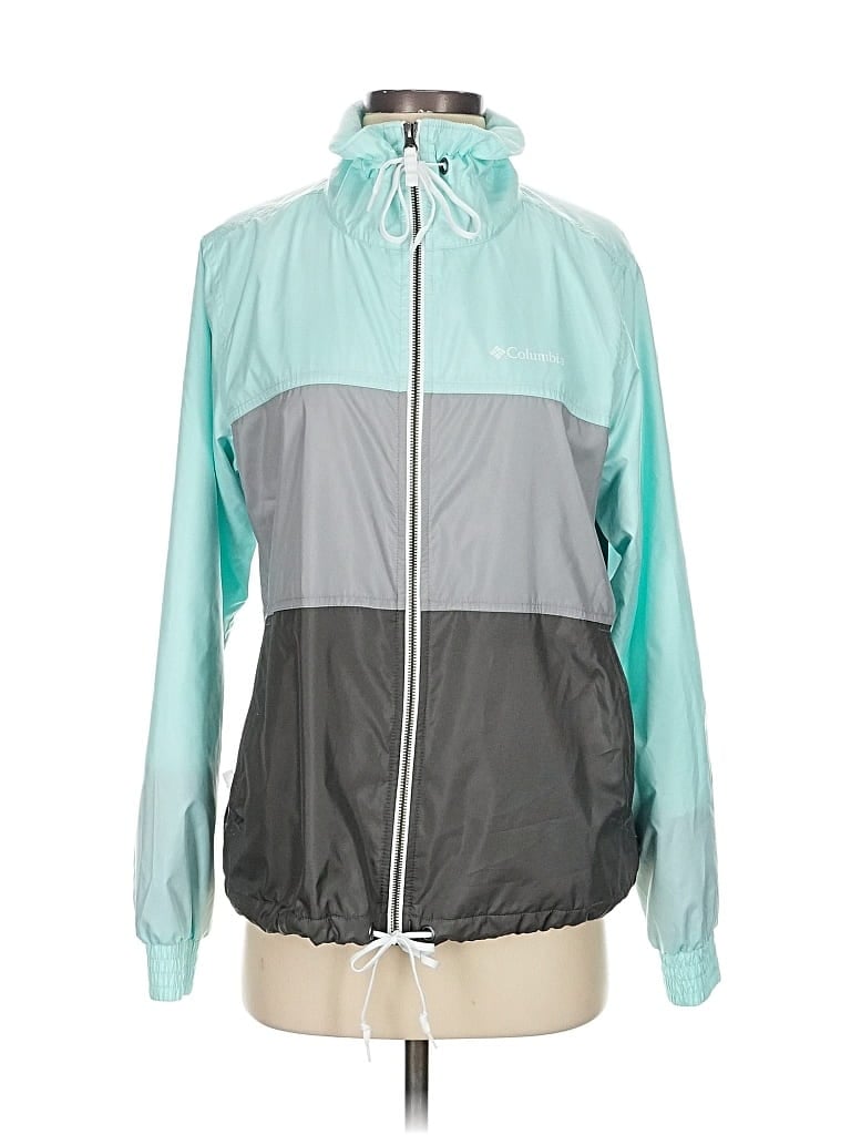 Pre-owned Columbia Windbreaker Jacket In Blue