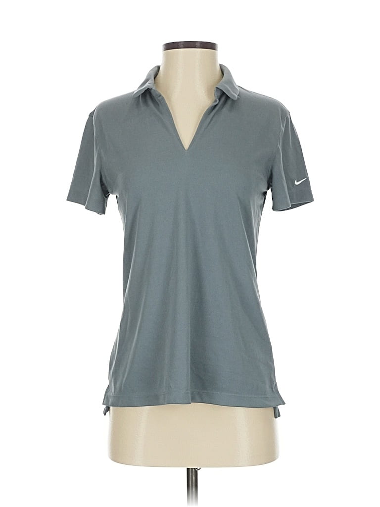 Pre-owned Nike Short Sleeve Polo Shirt In Gray