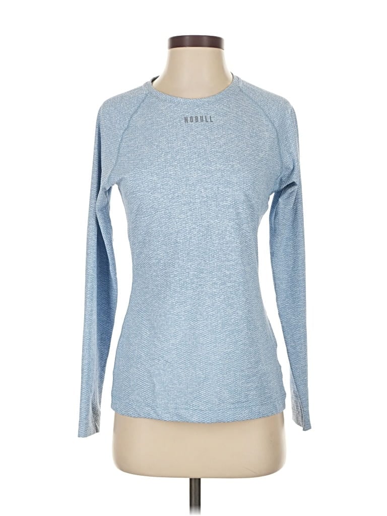Pre-owned Nobull Long Sleeve Top Blue Crew Neck Tops