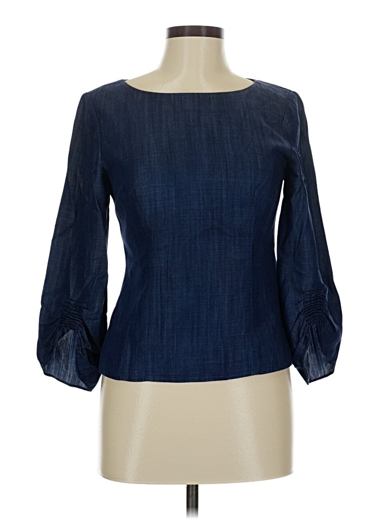 Pre-owned Tibi 3/4 Sleeve Blouse In Blue