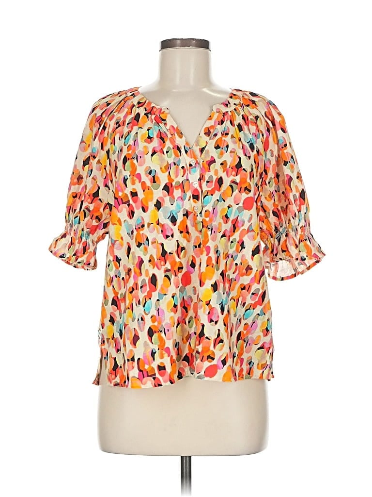 Pre-owned Liverpool Los Angeles Short Sleeve Blouse In Orange