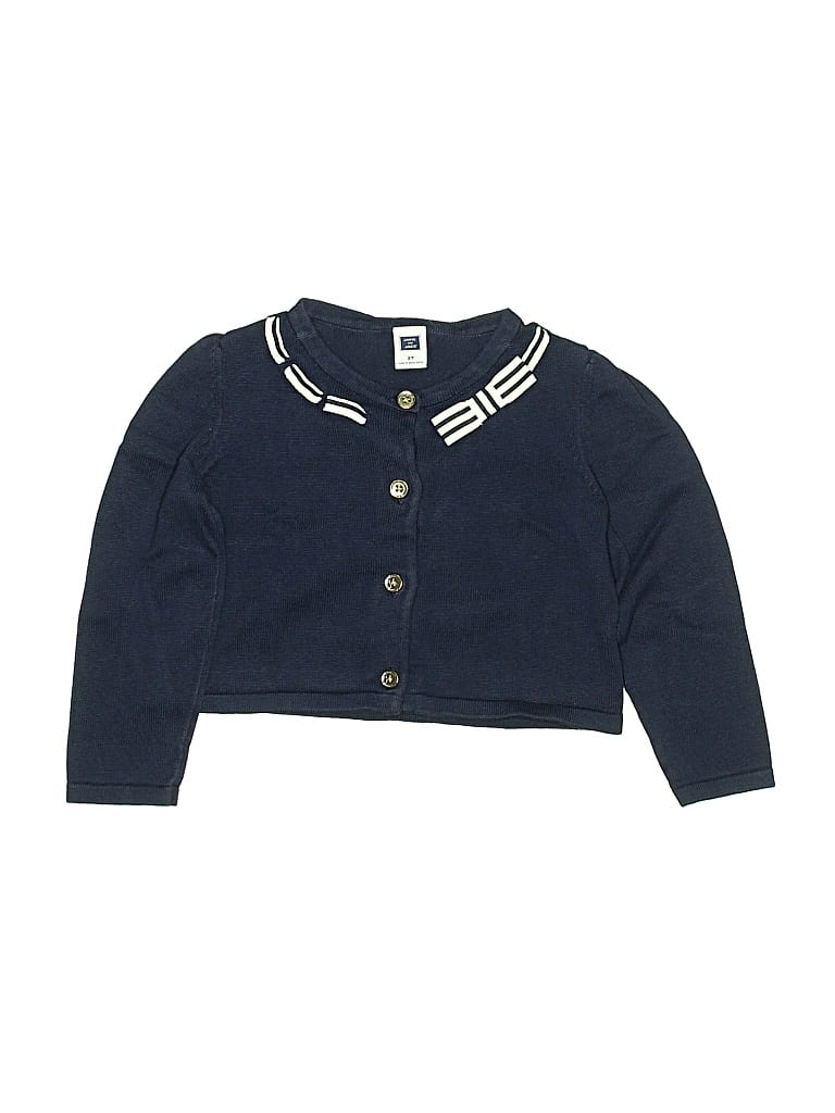 Pre-owned Janie And Jack Kids' Long Sleeve Top Blue Crew Neck Tops