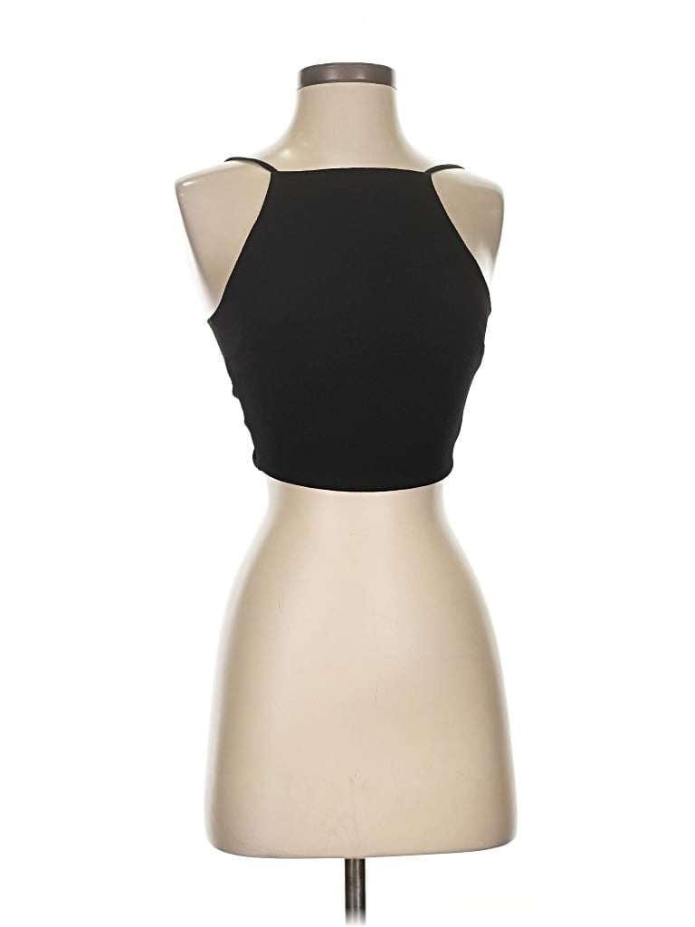 Pre-owned Show Me Your Mumu Tank Top Black Halter Neckline Tops