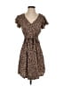 ABound 100% Rayon Animal Print Brown Casual Dress Size XXS - photo 1