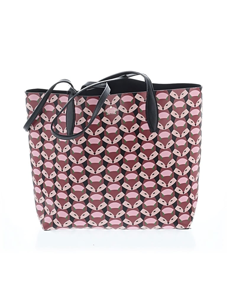 Pre-owned Kate Spade New York Leather Tote Bag In Burgundy