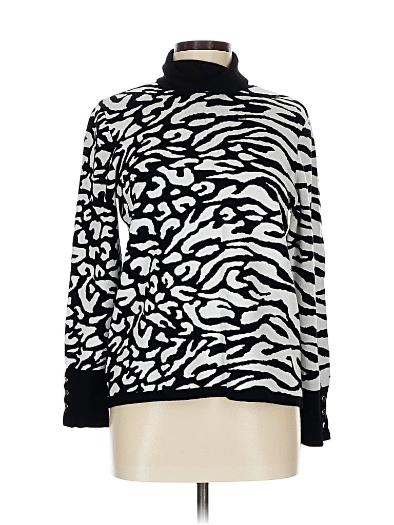 Pre-owned Chico's Turtleneck Sweater In Black