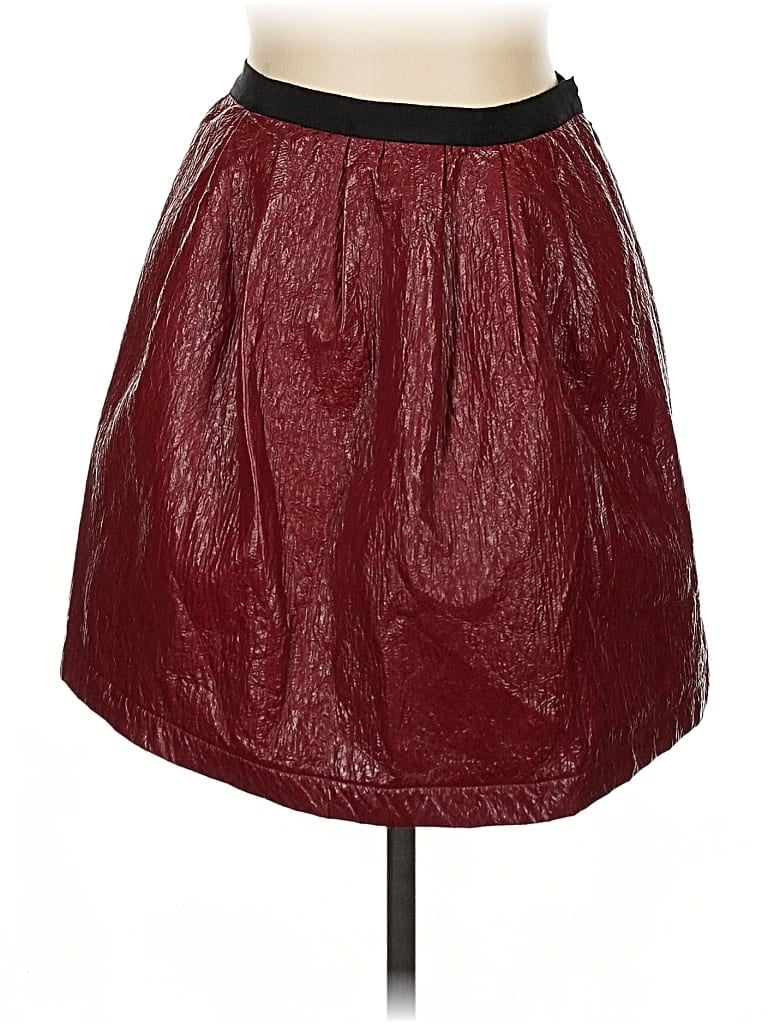 Pre-owned Sea New York Faux Leather Skirt In Burgundy