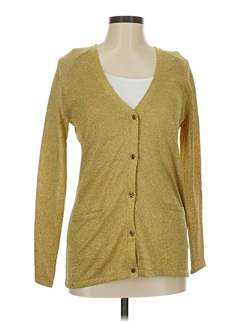 Pre-owned Tibi Long Sleeve Top Gold Sweetheart Neckline Tops