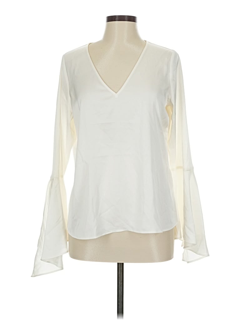 Pre-owned Express Long Sleeve Blouse In White
